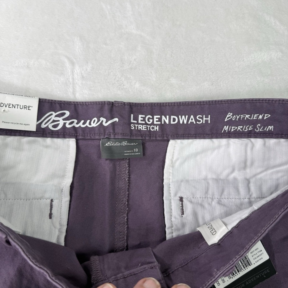 Eddie Bauer Pants Womens 10 Legend Wash Boyfriend Purple Mid Rise Relaxed NWT - Picture 6 of 12